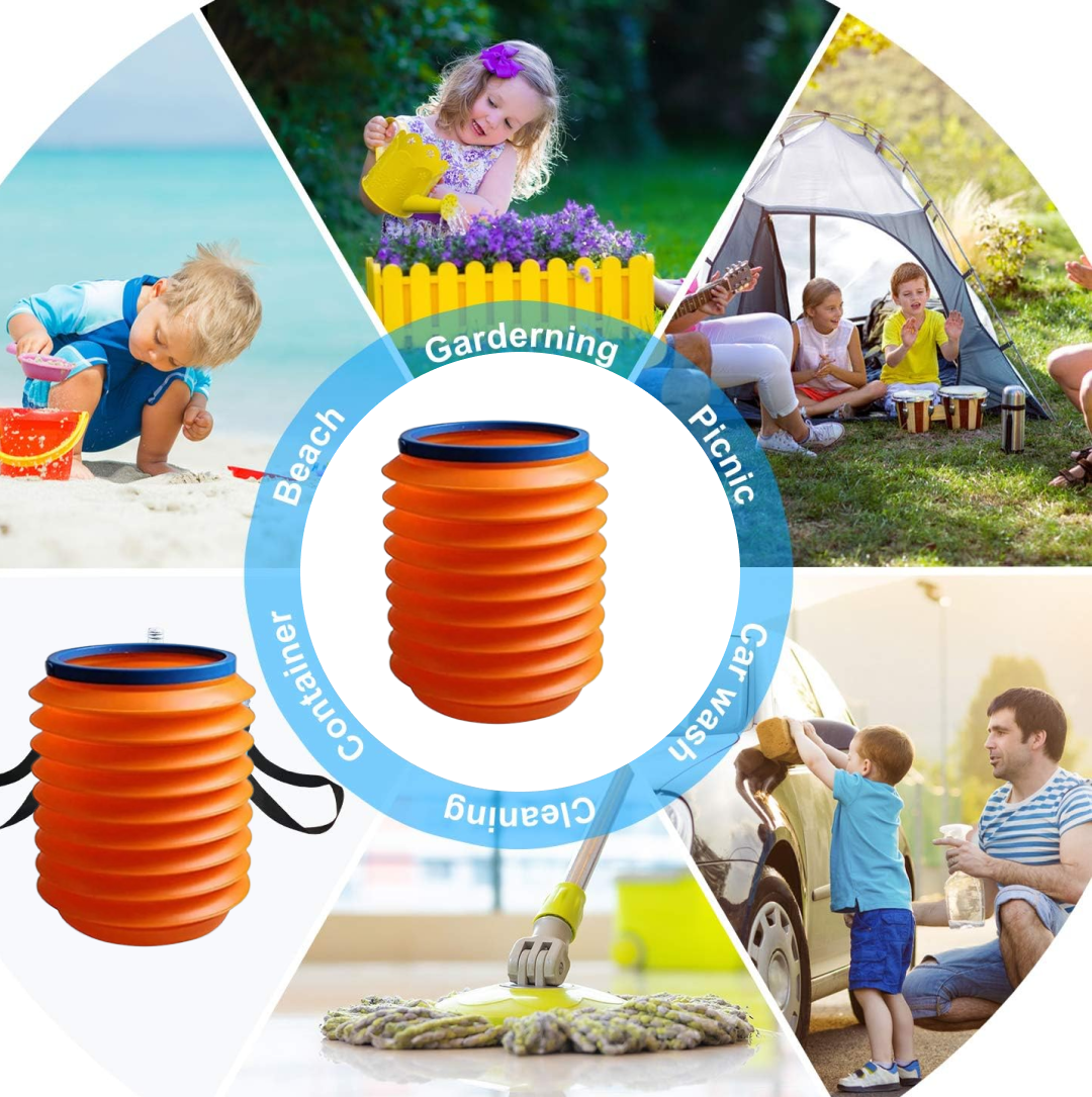 Foldable 4L Collapsible Storage Bucket for Home, Kitchen, Car & Outdoor Use