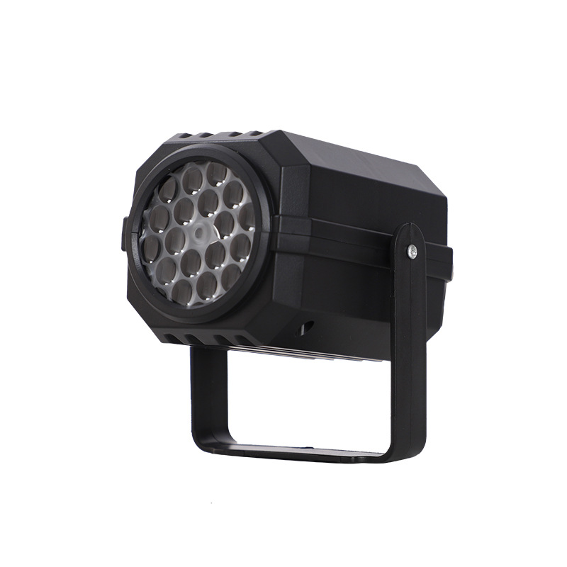 Rotating projector with LED lights creates a Christmas effect.